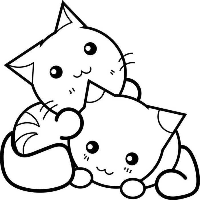 cute kawaii cat coloring pages