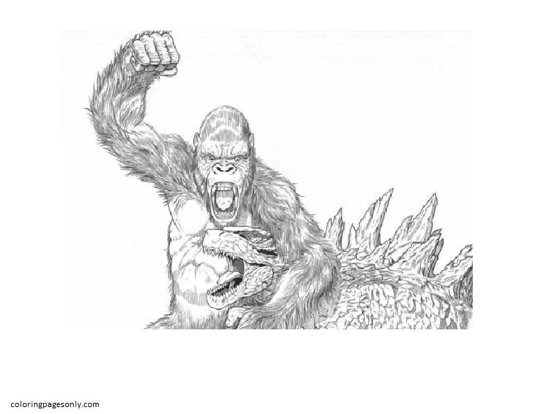 godzilla and king kong coloring pages