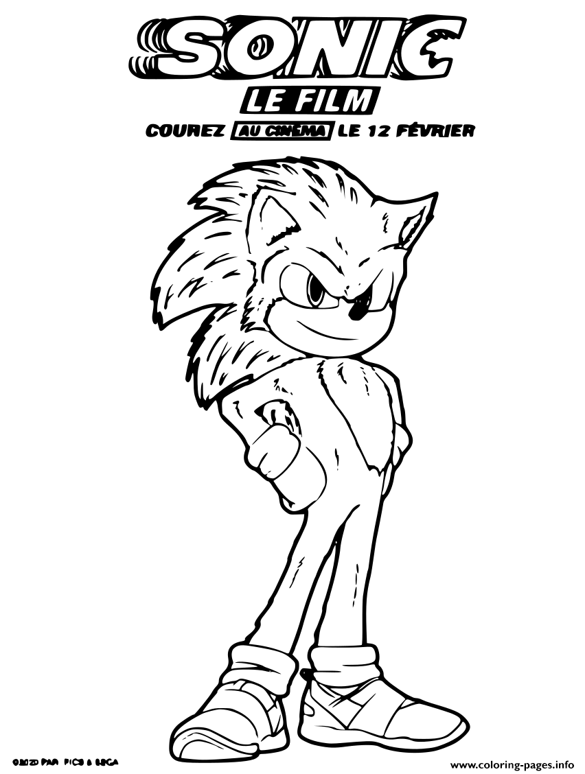 sonic coloring pages movie