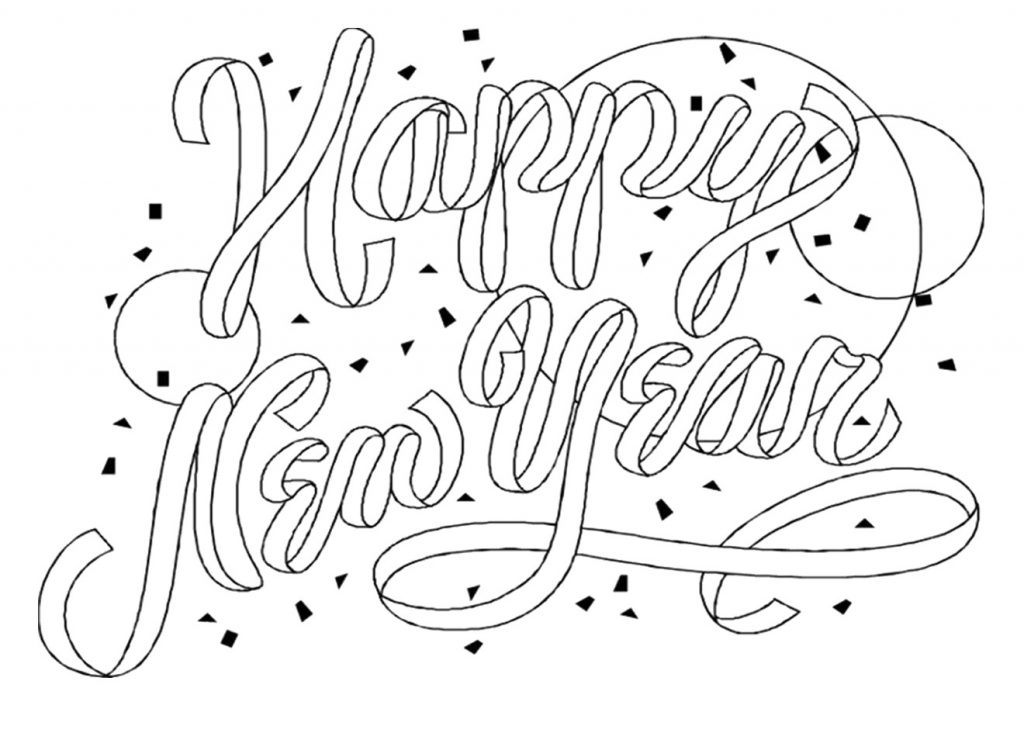 new year coloring pages free