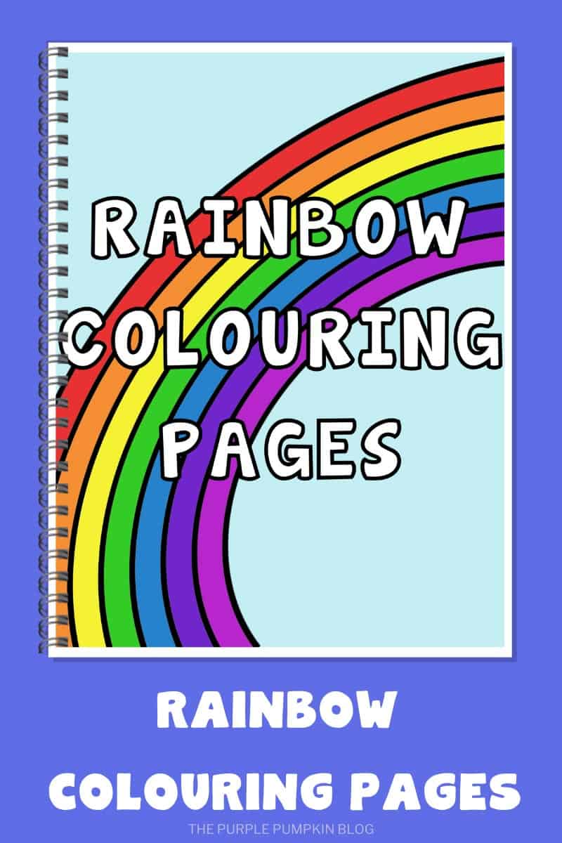 rainbow coloring page with color words