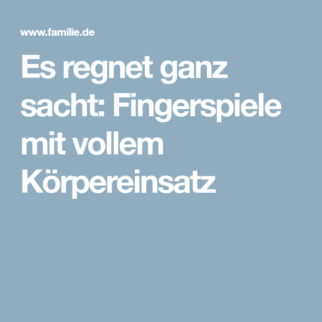 fingerspiel jeder ist anders