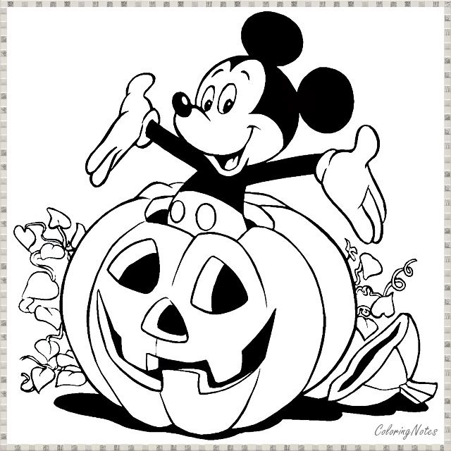 mickey mouse pumpkin coloring page