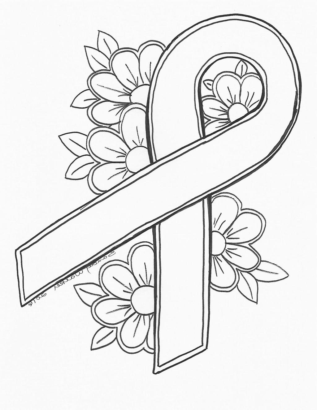 breast cancer ribbon coloring page