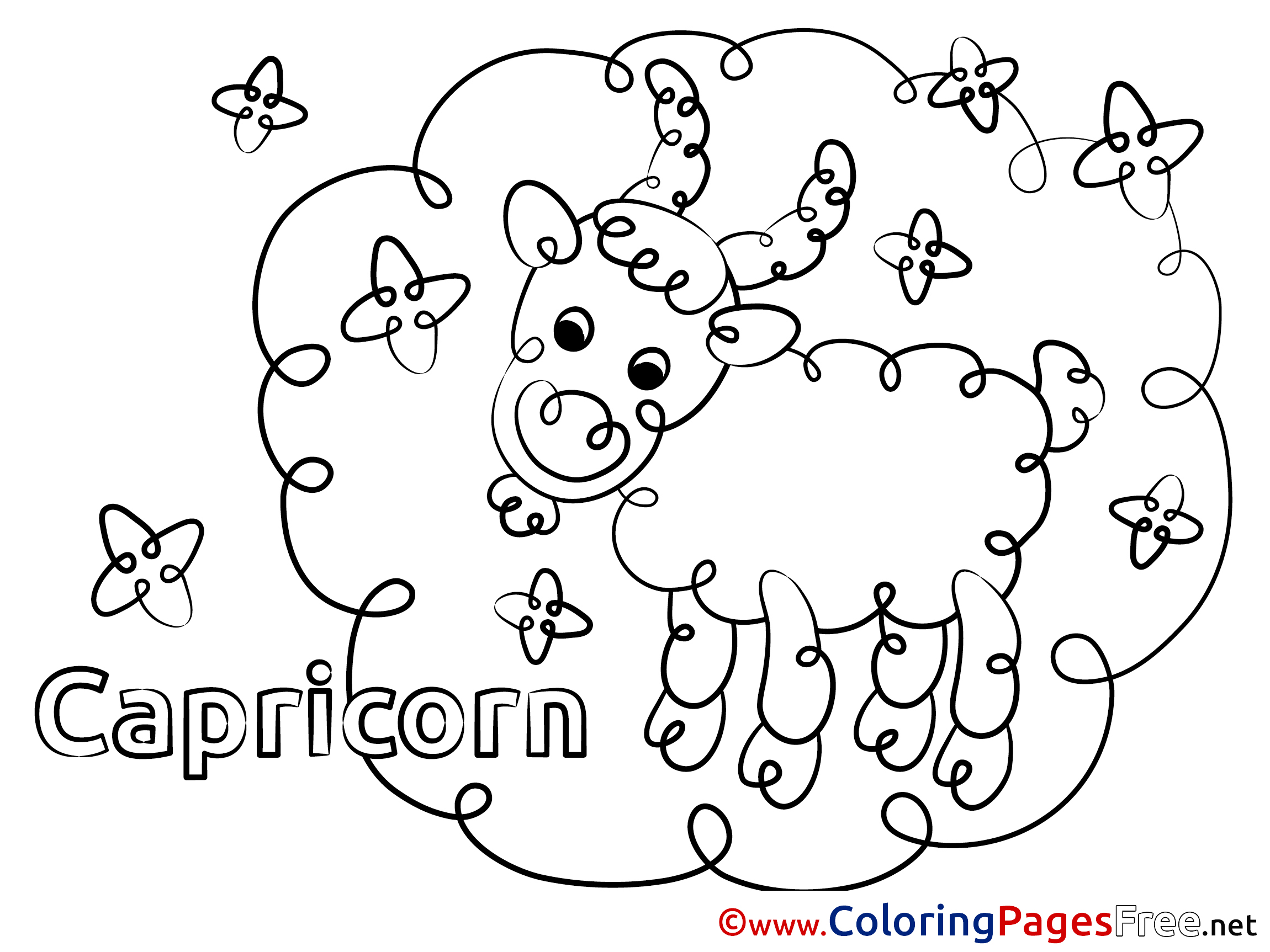 capricorn coloring page