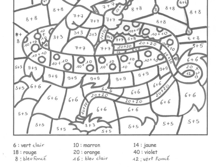 Coloriage Magique Cp Addition Coloriage Magique Addition 40