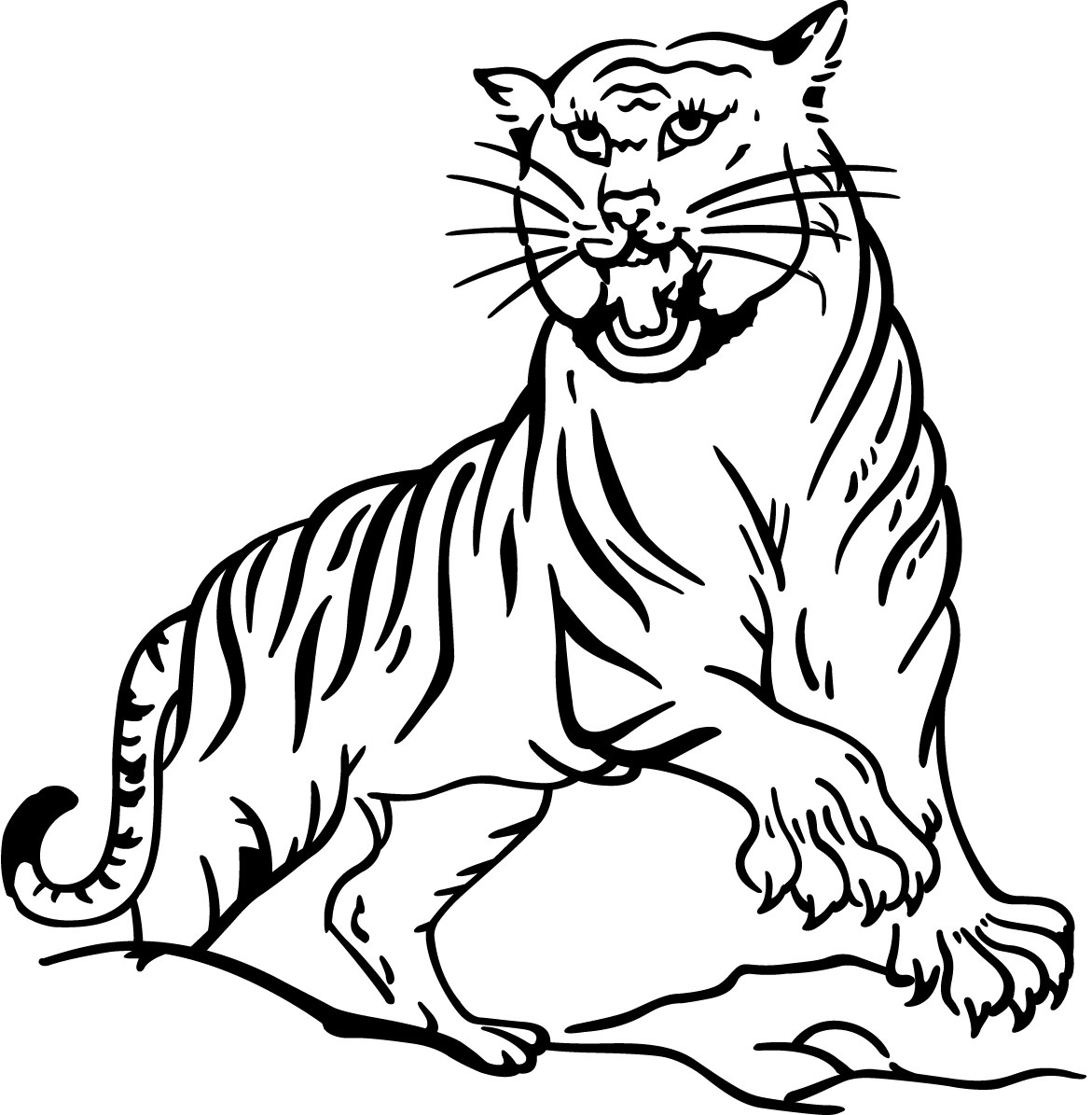 dessin a colorier tigre gratuit a imprimer