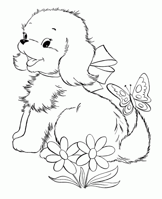 puppy and kitten coloring page