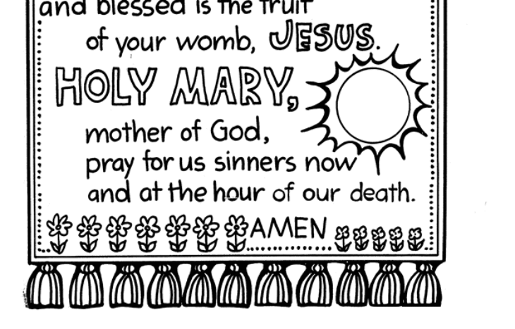 Hail Mary Coloring Page Hail Mary Coloring Pages