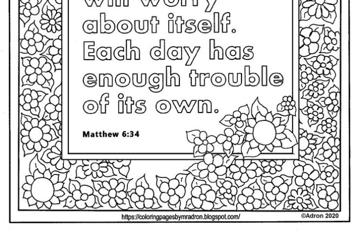 Matthew 6 25 34 Coloring Page Treasure Verses