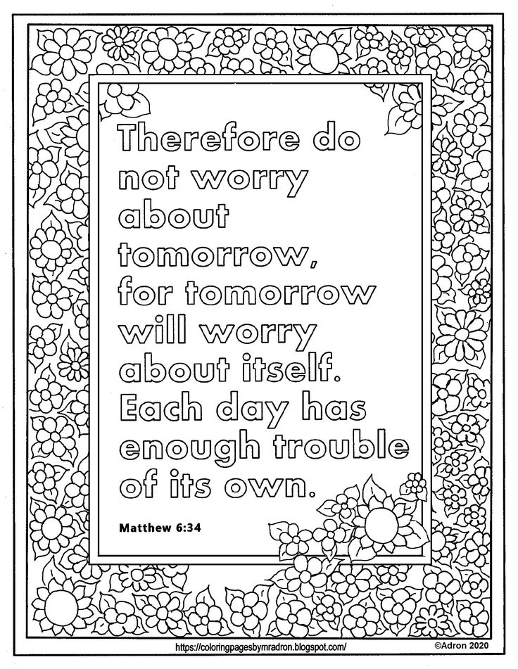 matthew 6 25 34 coloring page