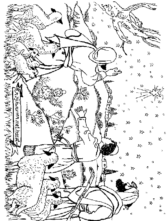 angels and shepherds coloring pages