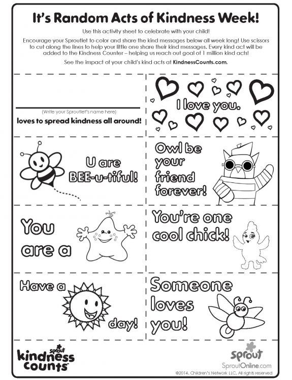 random acts of kindness coloring pages