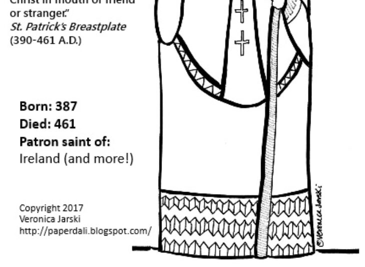 Catholic St Patrick Coloring Page Saint Patrick's Day