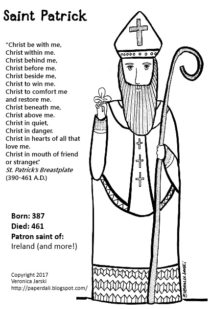 catholic st patrick coloring page