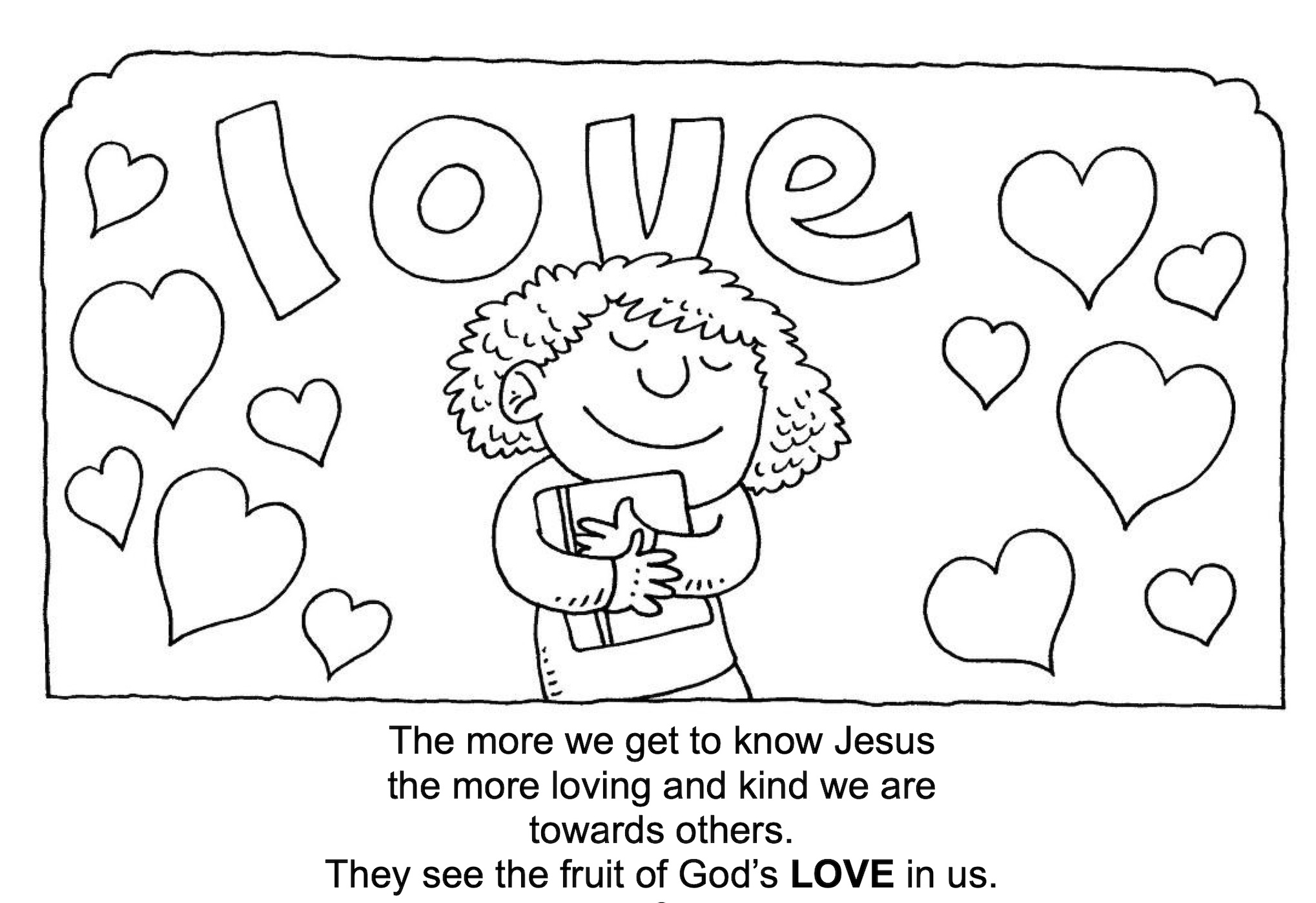 fruit of the spirit love coloring page