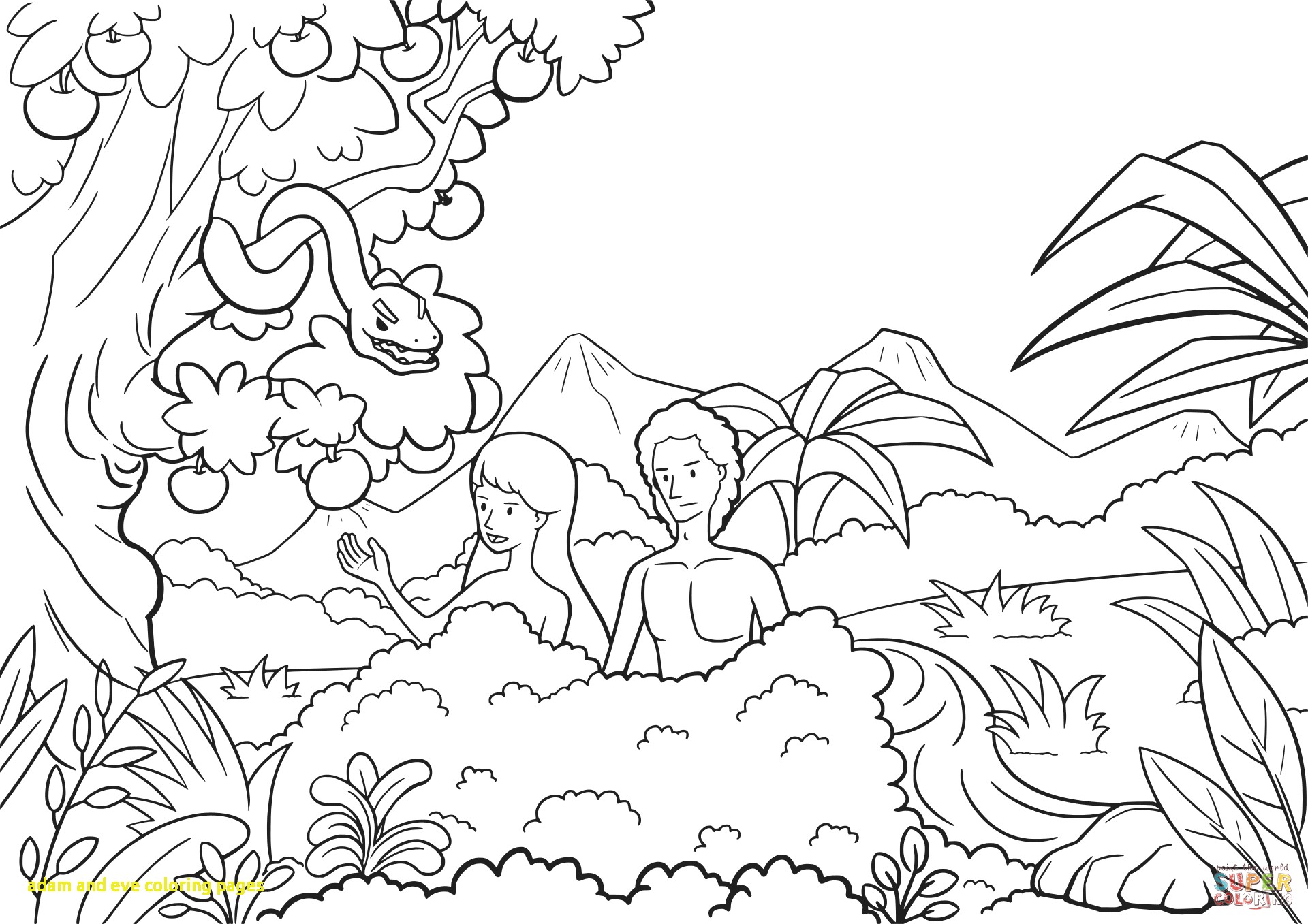 coloring page garden of eden