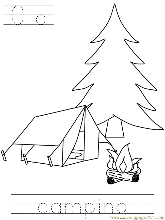 preschool camping coloring pages