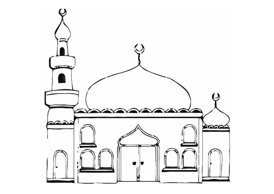 masjid coloring page