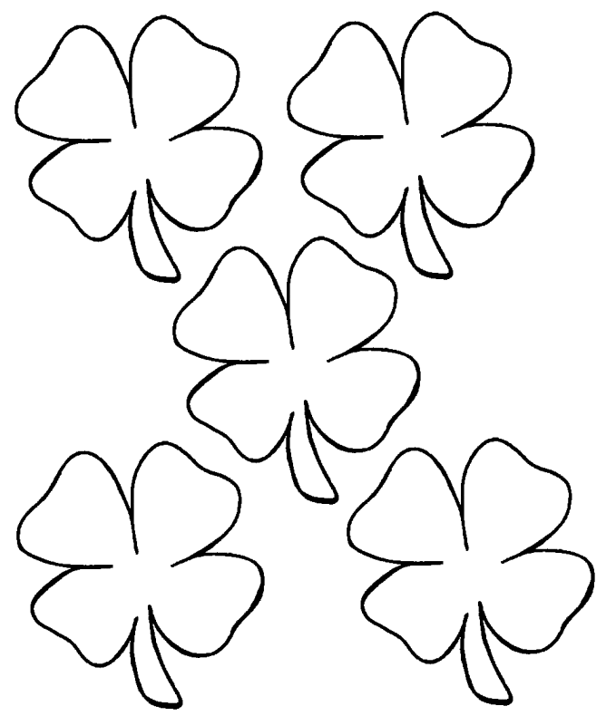 four leaf clover coloring pages printable