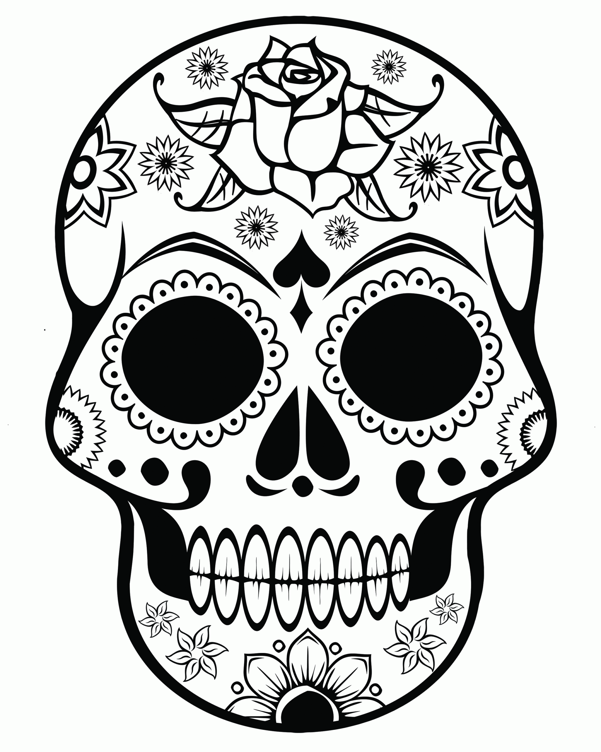 free printable sugar skull coloring pages