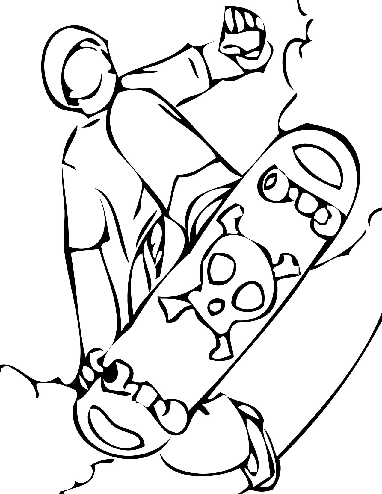 skate coloring page