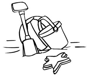 beach items coloring pages