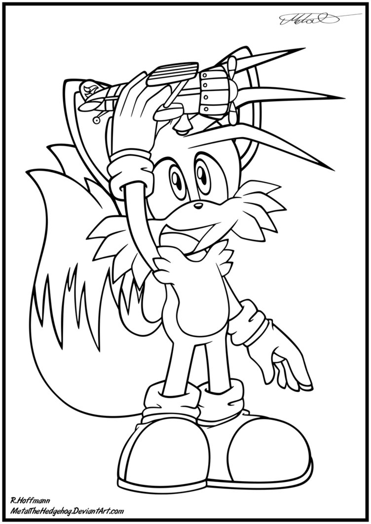 tails the fox coloring pages