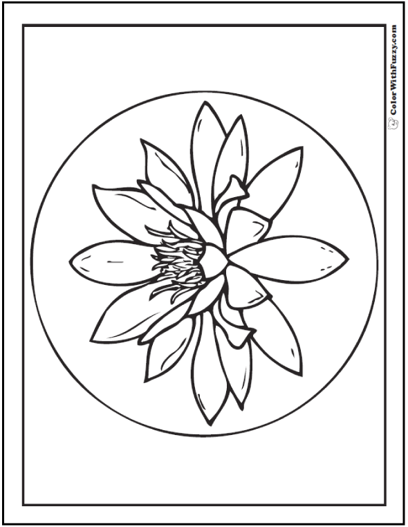 water lily coloring page