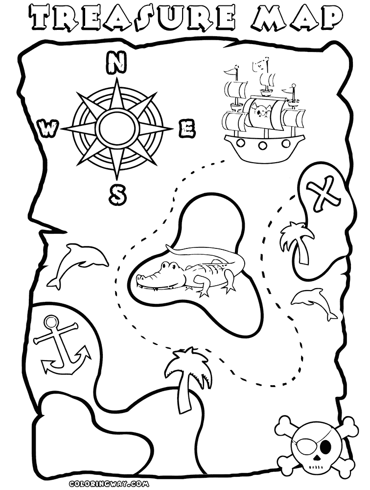 treasure map coloring pages