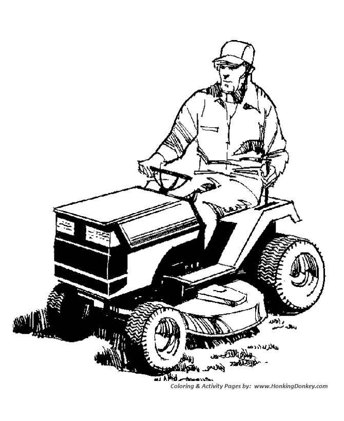 lawn mower coloring pages