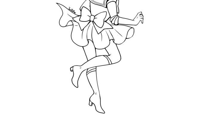 Chibi Sailor Moon Coloring Pages Sailor Chibi Scouts Chibis Seulement Lineart Sailors