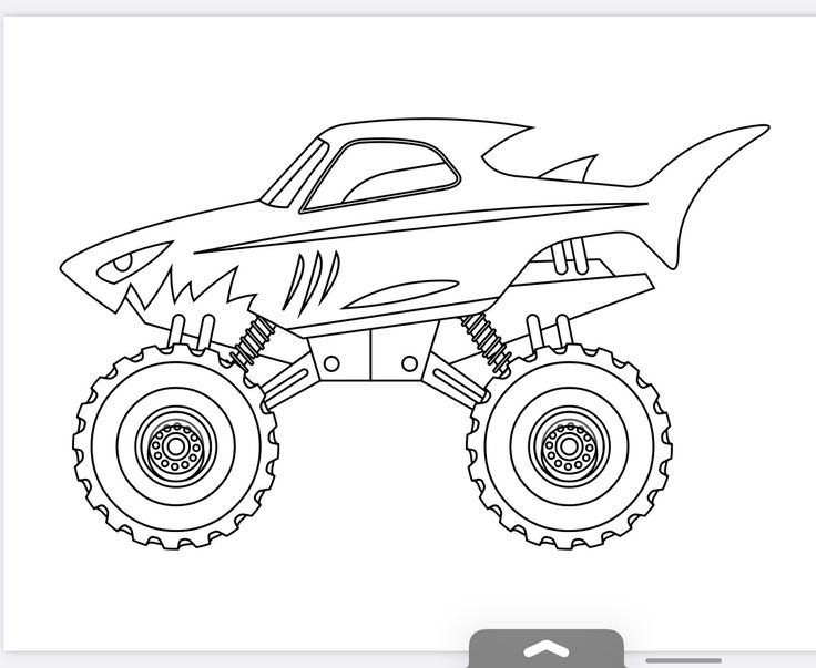 shark monster truck coloring page