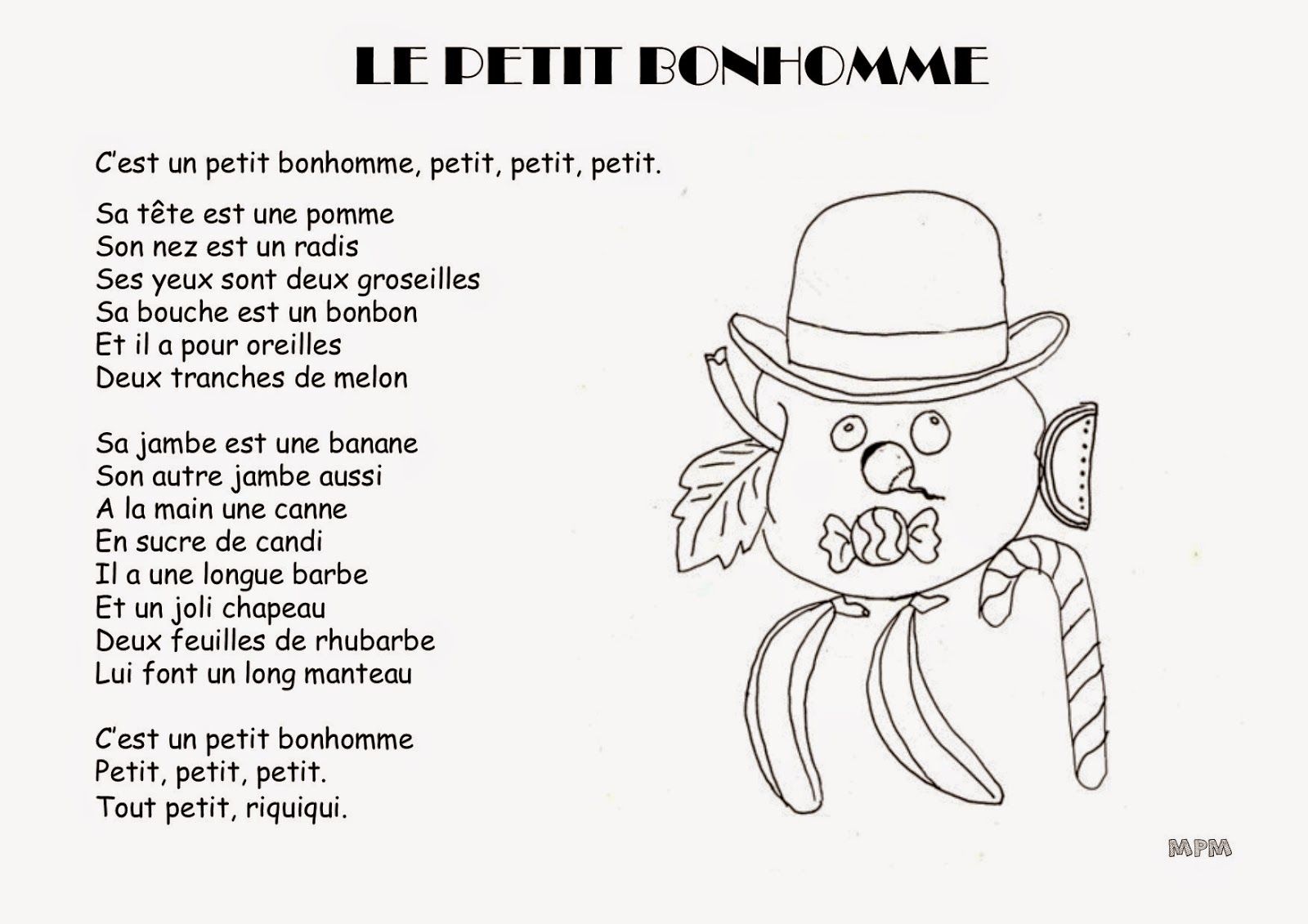 le petit bonhomme au chapeau pointu lyrics