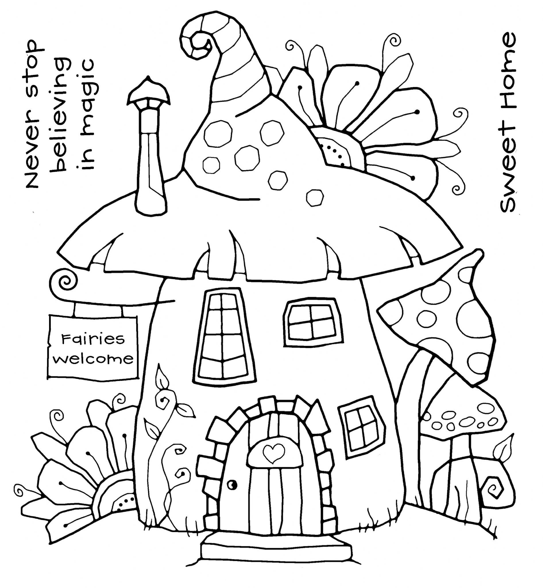 fairy house coloring pages