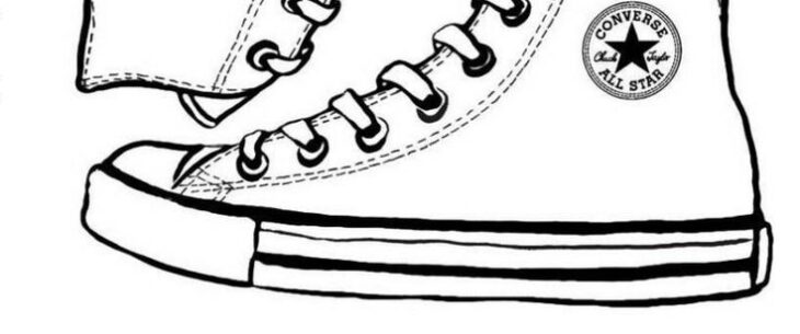 Converse High Top Coloring Page Converse Coloring Pages Shoes Printable Girls Getdrawings Getcolorings Color