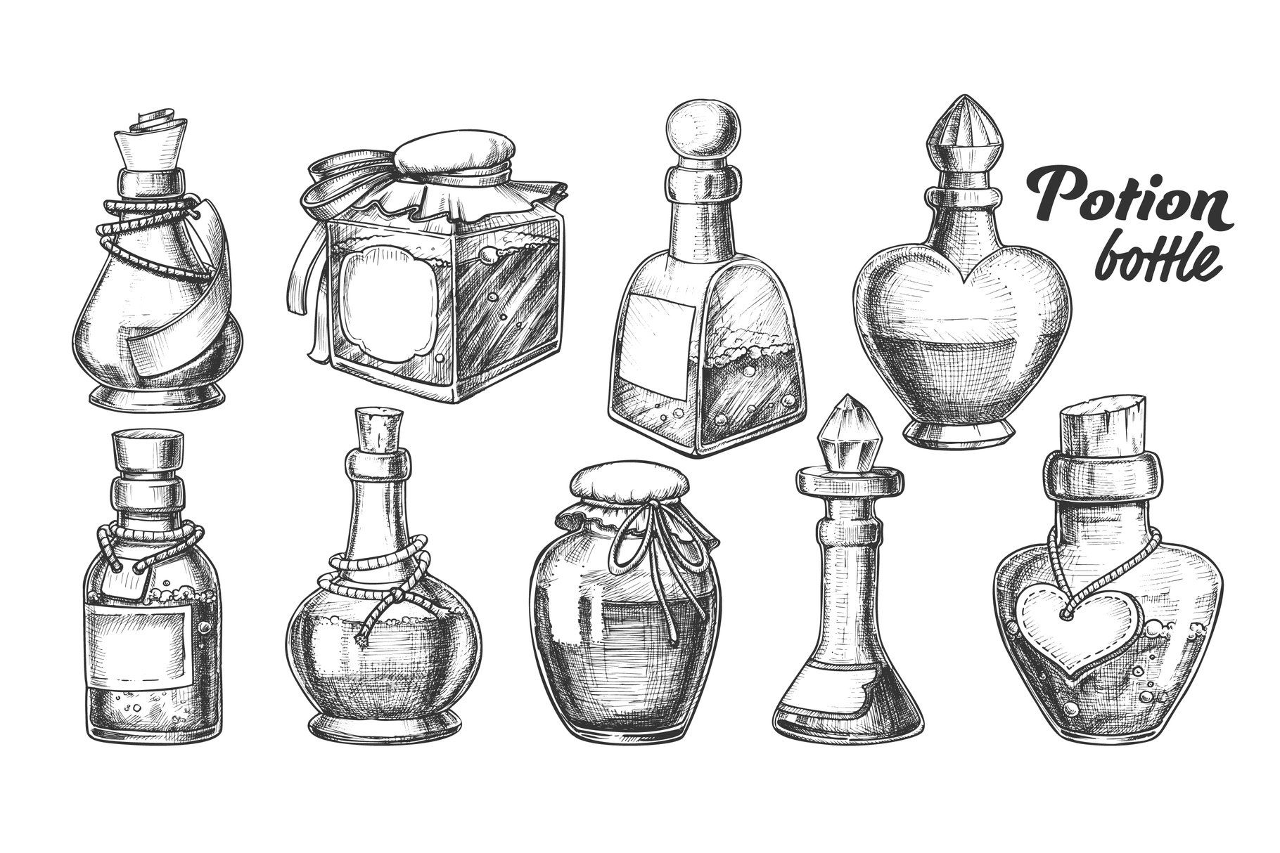 potion bottles coloring pages