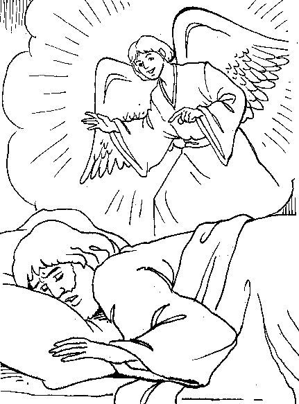 angel visits joseph coloring page