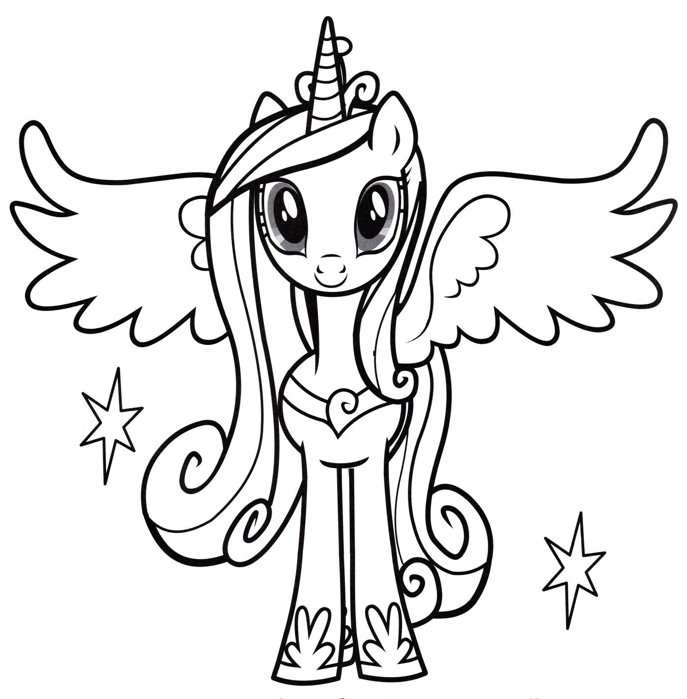 unicorn princess cadence my little pony coloring pages