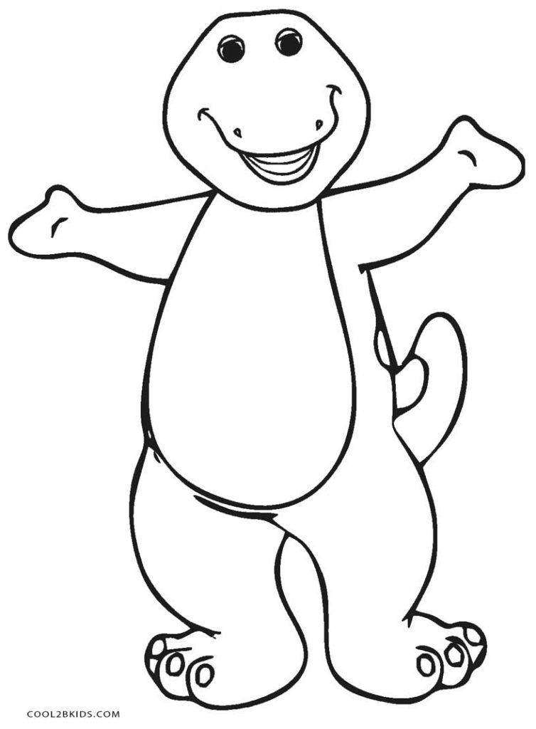 printable barney coloring pages