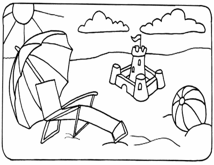 beach chair coloring page