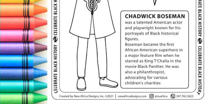 Chadwick Boseman Coloring Page A Black And White Drawing Of A Man's Face