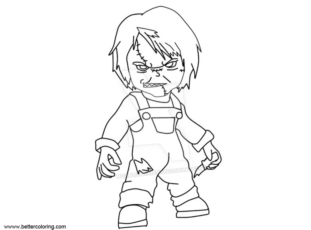 Chucky Coloring Pages Chucky in paint by xXblakdiosXx - Free Printable