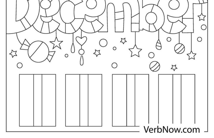 December Calendar Coloring Page Scribblefun Diciembre