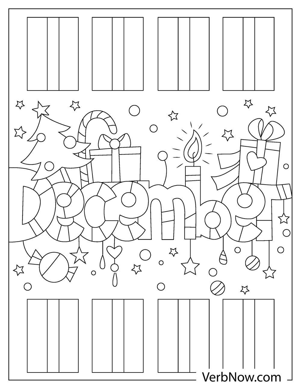 december calendar coloring page