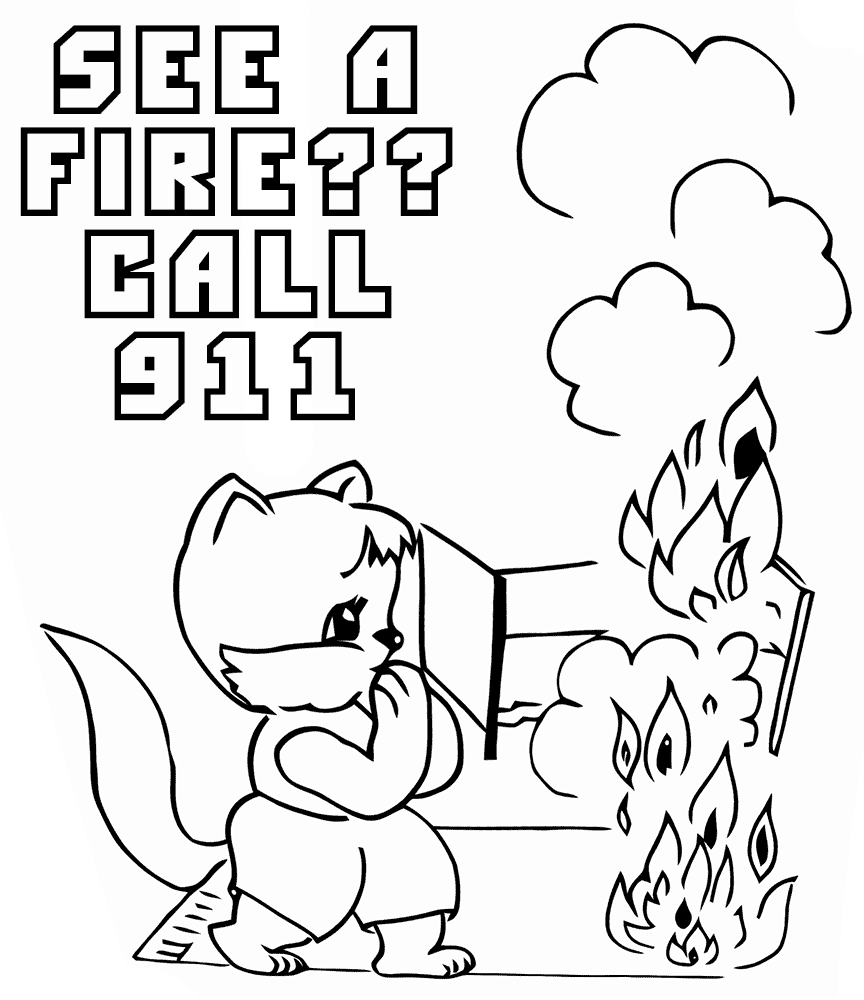 fire safety coloring pages for preschool