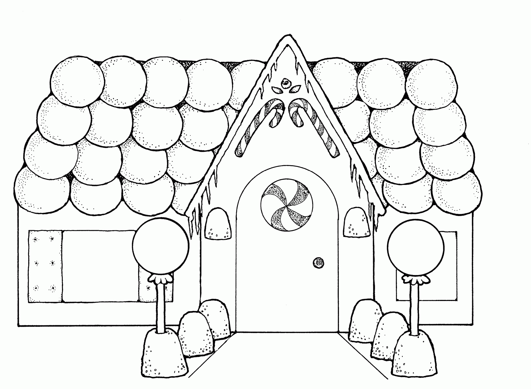 free printable gingerbread house coloring pages