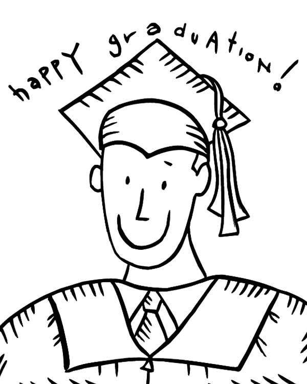 happy graduation coloring pages