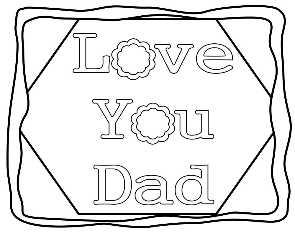 i love dad coloring page