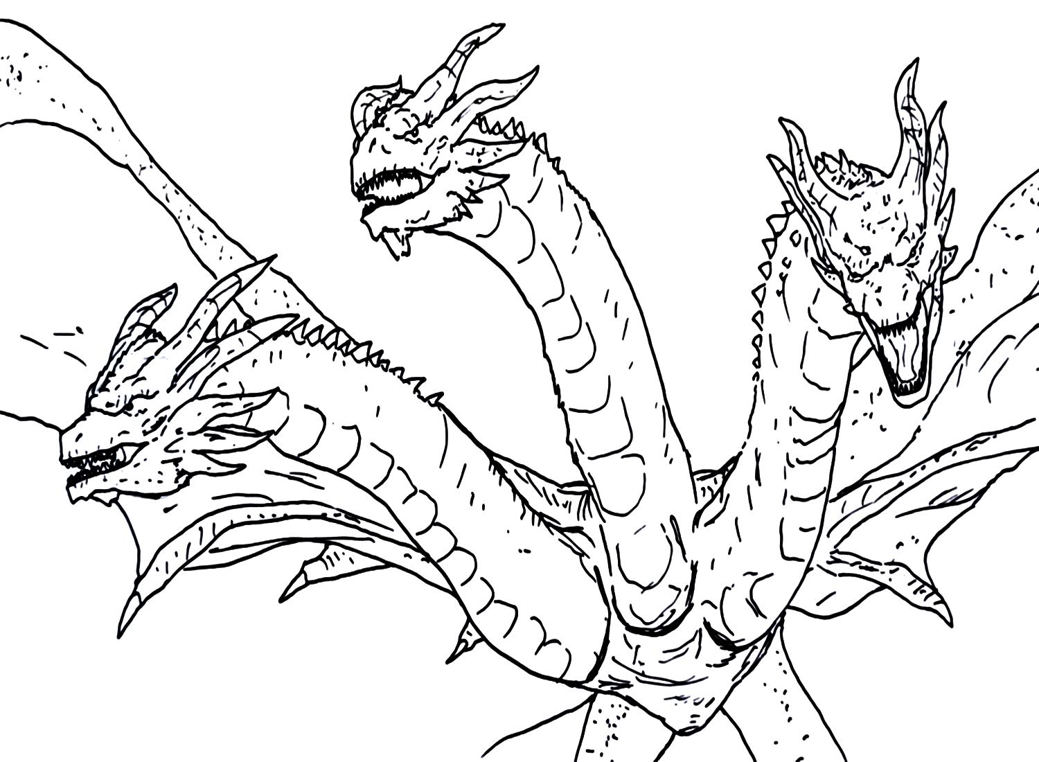 ghidorah coloring page